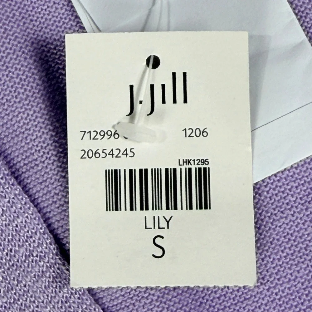 J. Jill Lily Purple Linen Blend V-Neck Button Front Cardigan Sweater Women S NEW